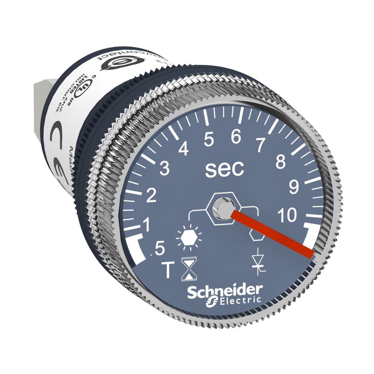 Schneider XB5DTGM5 | Panel mounted timer monofunction, Harmony XB5, plastic, 22mm, time delay 3…60min, 100…240V AC DC