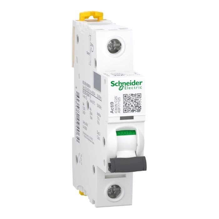 Schneider Electric Acti9 iC60N Miniature circuit-breaker, 1P, 25 A, 10 kA, C curve