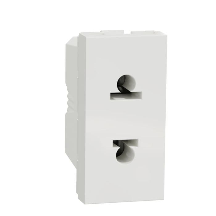 Schneider Electric New Unica 2P 16A Euroamerican Socket Outlet, Glossy White