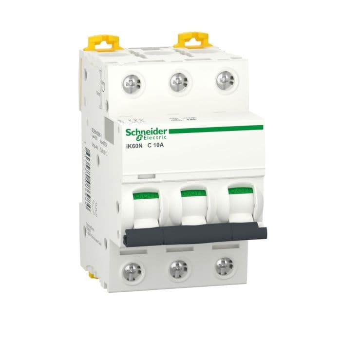 Schneider Electric Acti9 iK60N Miniature Circuit Breaker 3P, 10 A, C curve, 6K