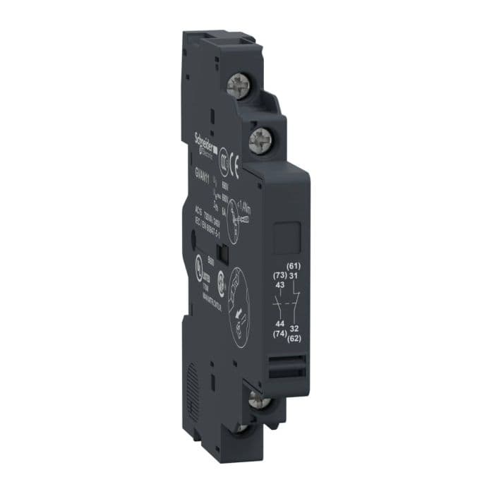 Schneider Electric TeSys GV2 & GV3, Auxiliary Contact Block, 1 NO + 1 NC