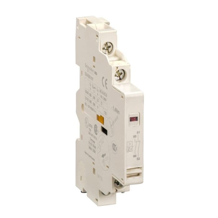Schneider Electric TeSys GV2/GV3 Auxiliary Contact,1 NO (Normally Open) + 1 NO (Normally Open) Fault