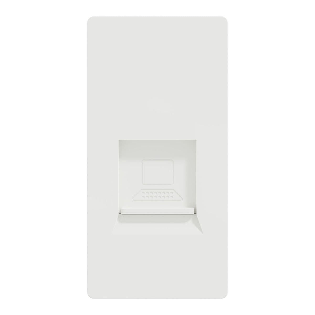 Schneider Electric Data Socket, Miluz E, Mechanism, CAT6, with Shutter, White