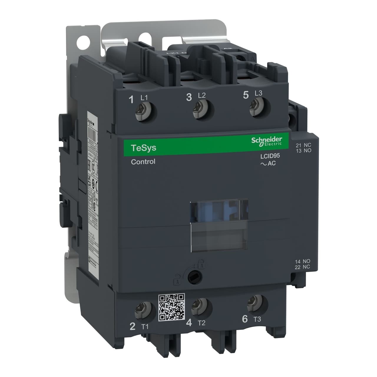 موصل TeSys D، ثلاثي الأقطاب، ثلاثي الفتحات، تيار متردد 440 فولت، 95 أمبير، ملف 220 فولت تيار متردد، 50/60 هرتز، شنايدر إلكتريك