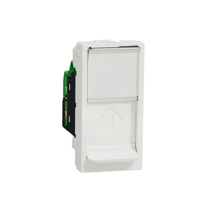 Schneider Electric New Unica Data Socket, RJ45, Cat6 U/UTP, 1-module, Shuttered, White